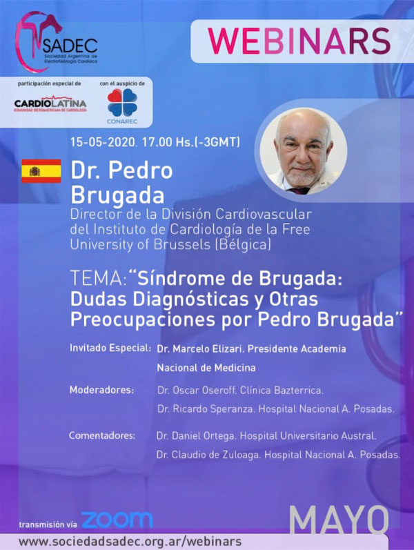 flyer webinar Dudas diagnosticas Pedro Brugada flyer webinar Dudas diagnósticas y otras preocupaciones por Pedro Brugada